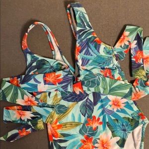 Lands' End Swim - Lands End floral printed wrap one piece NWOT Lands' End Swim - Lands End floral printed wrap one piece NWOT